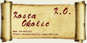 Kosta Okolić vizit kartica